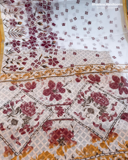 Pure 120 Count Cotton Kota Saree with Digital Print | White Printed Saree