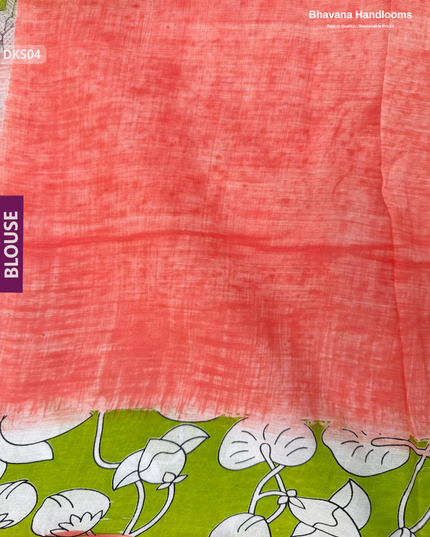 Pure 120 Count Cotton Kota Saree with Digital Print | Pista Green Printed Saree