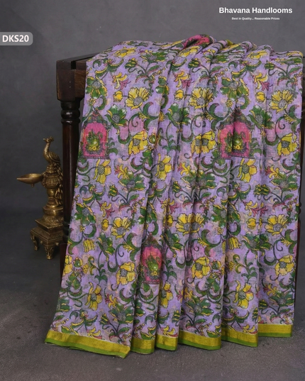 Pure 120 Count Cotton Kota Saree with Digital Print | Light Lavender Printed Saree