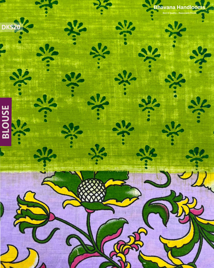 Pure 120 Count Cotton Kota Saree with Digital Print | Light Lavender Printed Saree