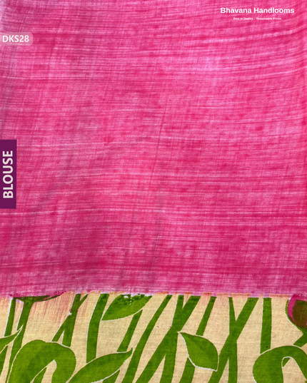 Pure 120 Count Cotton Kota Saree with Digital Print | Wheat colour Printed Saree