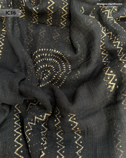 Premium Jaipur Cotton Dress Material with Soft Kota Dupatta Black Colour