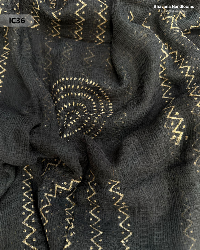 Premium Jaipur Cotton Dress Material with Soft Kota Dupatta Black Colour
