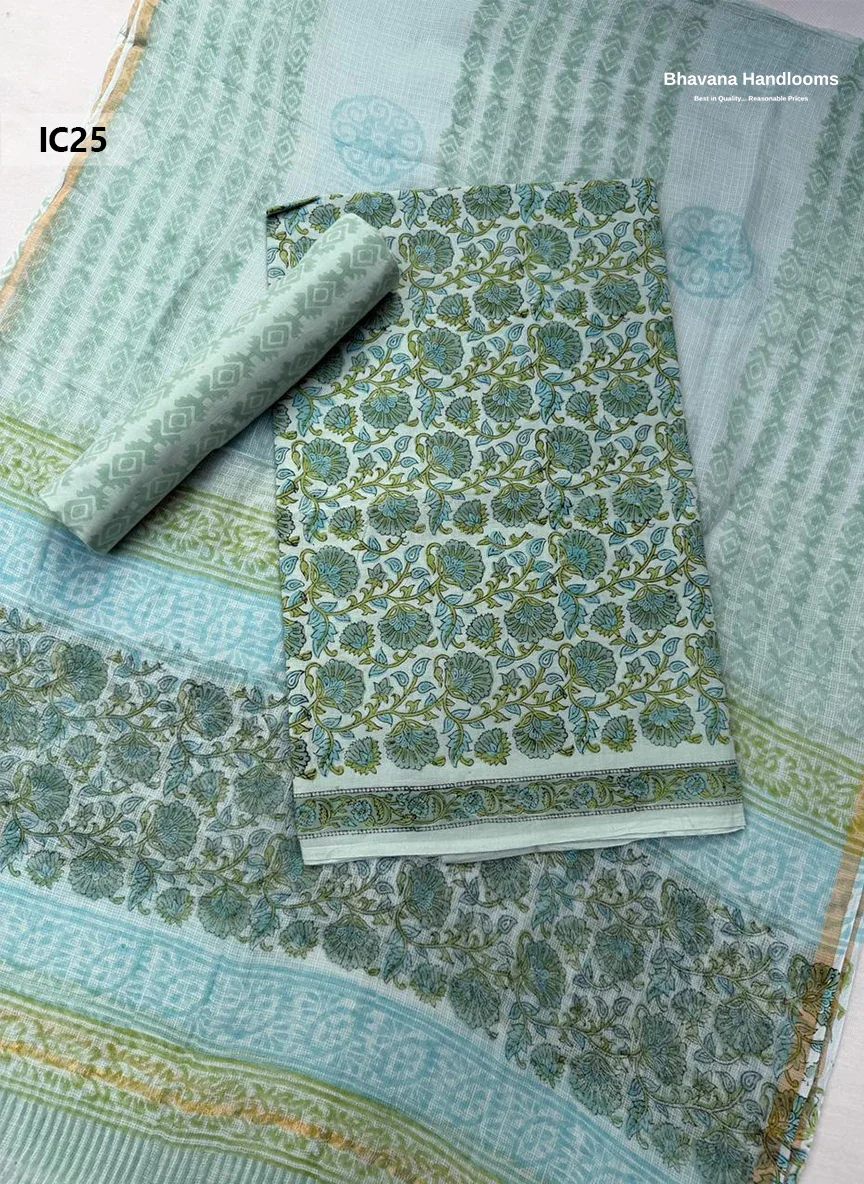 Premium Jaipur Cotton Dress Material with Soft Kota Dupatta Nebula Colour
