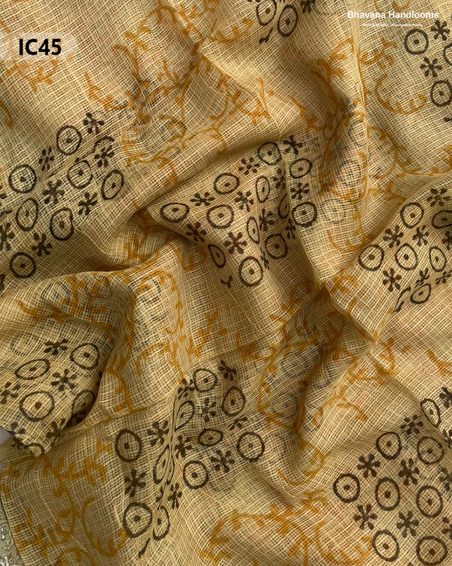 Premium Jaipur Cotton Dress Material with Soft Kota Dupatta with Orange Colour Top