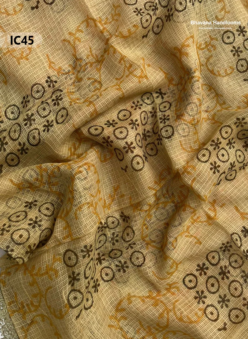 Premium Jaipur Cotton Dress Material with Soft Kota Dupatta with Orange Colour Top