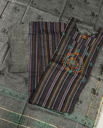 Premium Multicolor Cotton 3PC Kurti Set with Embroidered Design | Ready to Wear
