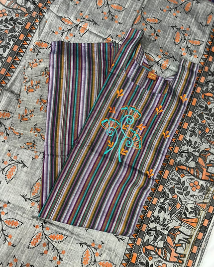 Premium Multicolor Cotton 3PC Kurti Set with Embroidered Design | Ready to Wear