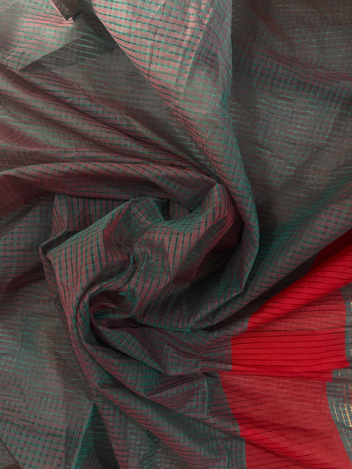 Mangalagiri Cotton Dress Material with Missing Checks Dupatta – Premium Unstitched Suit Set Deep Pink