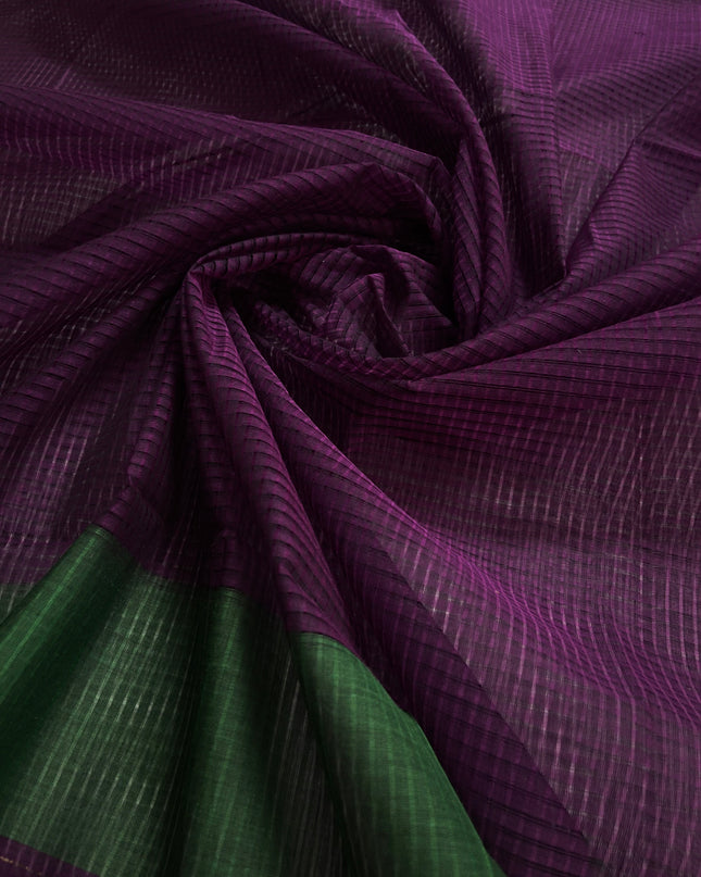 Mangalagiri Cotton Dress Material with Missing Checks Dupatta – Premium Unstitched Suit Set Grren Colour