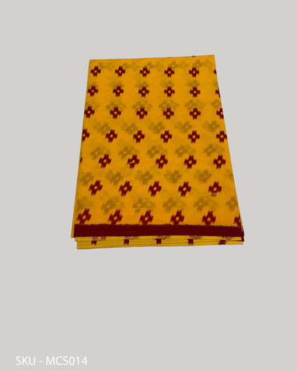 Premium Meena Cotton Printed Saree in Mustard Yellow Colour | Elegant Traditional Ethnic Wear