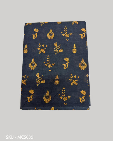 Premium Meena Cotton Printed Saree in Slate Blue Colour | Elegant Traditional Ethnic Wear