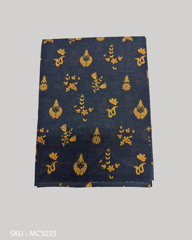 Premium Meena Cotton Printed Saree in Slate Blue Colour | Elegant Traditional Ethnic Wear