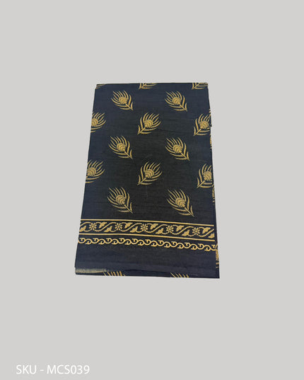 Premium Meena Cotton Printed Saree in Mustard Yellow Colour | Elegant Traditional Ethnic Wear