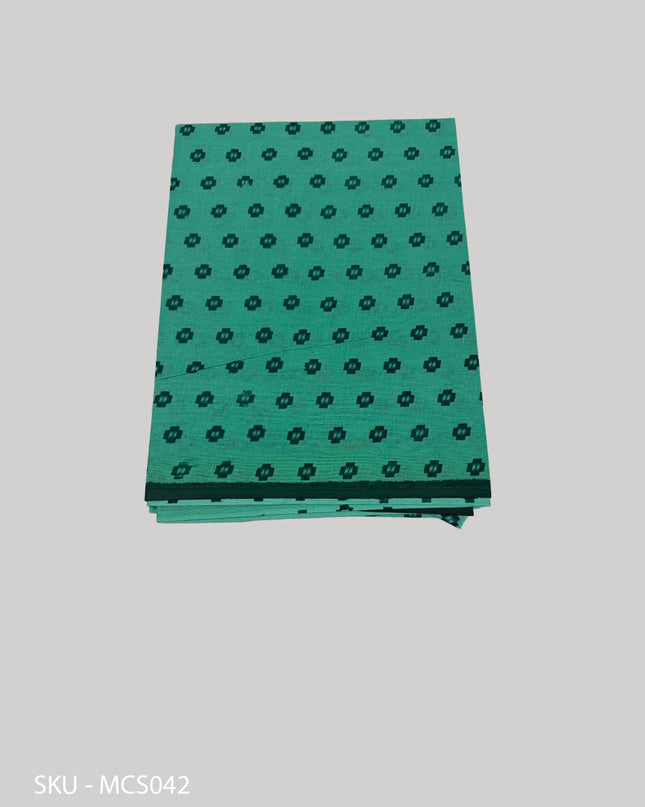 Premium Meena Cotton Printed Saree in Sea Green Colour | Elegant Traditional Ethnic Wear