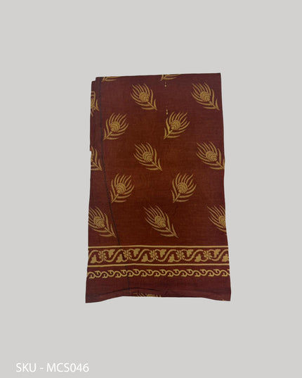Premium Meena Cotton Printed Saree in Mustard Yellow Colour | Elegant Traditional Ethnic Wear