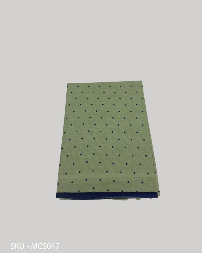Premium Meena Cotton Printed Saree in Pista Green Colour | Elegant Traditional Ethnic Wear