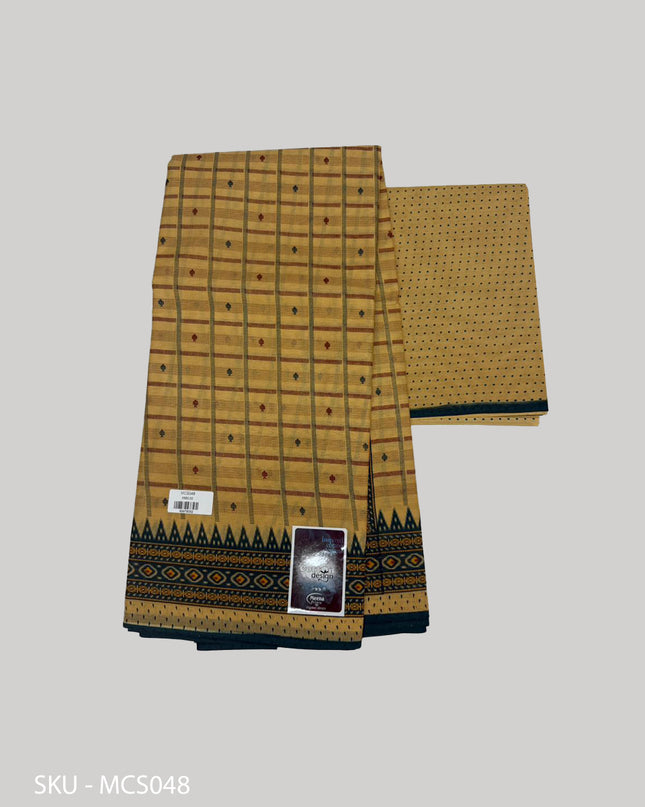 Premium Meena Cotton Printed Saree in Beige Colour | Elegant Traditional Ethnic Wear