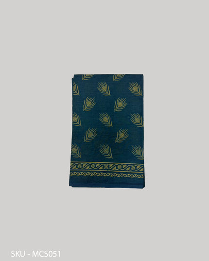Premium Meena Cotton Printed Saree in Mustard Yellow Colour | Elegant Traditional Ethnic Wear
