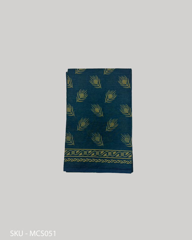 Premium Meena Cotton Printed Saree in Mustard Yellow Colour | Elegant Traditional Ethnic Wear
