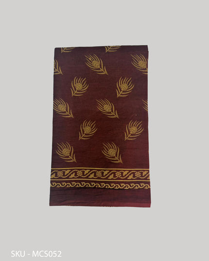 Premium Meena Cotton Printed Saree in Mustard Yellow Colour | Elegant Traditional Ethnic Wear