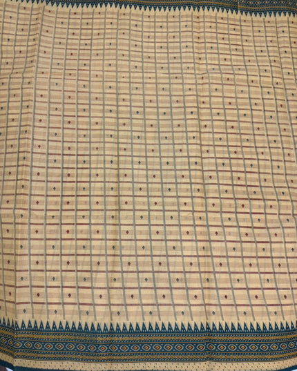 Premium Meena Cotton Printed Saree in Beige Colour | Elegant Traditional Ethnic Wear