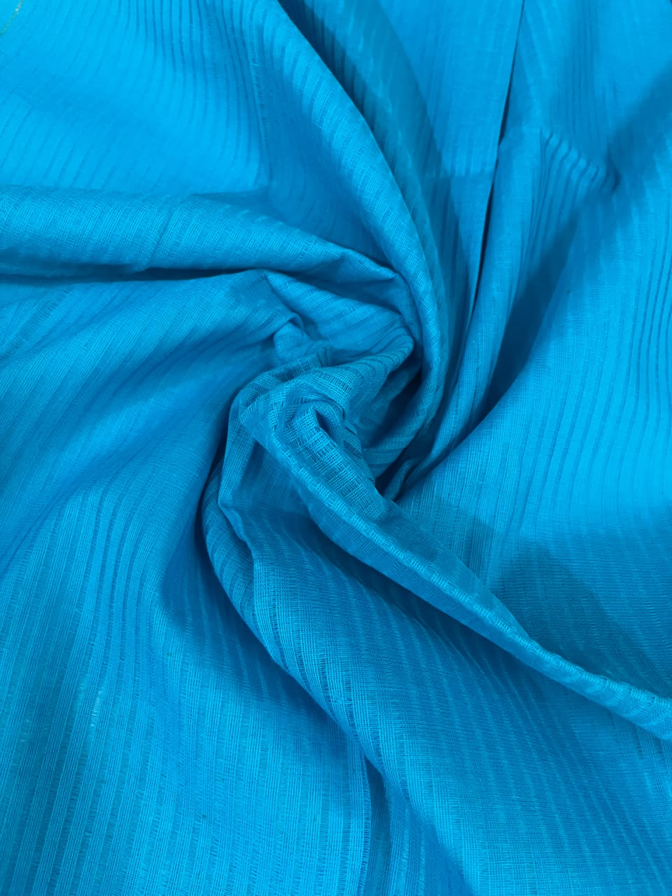 Handloom Woven Cotton Dress Material in Turquoise Blue & Lime Green | Traditional Woven Design