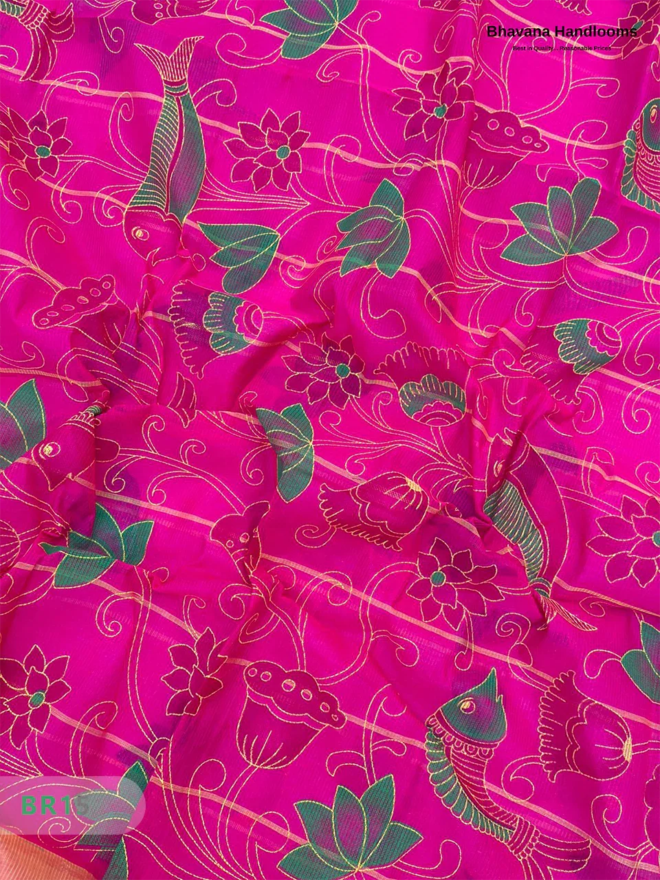 Mangalagiri Cotton Dress Material with White Chunni with Yellow Colour