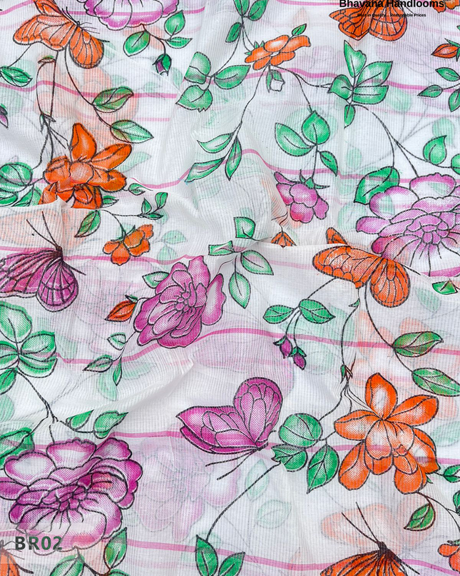 Mangalagiri Cotton Dress Material with White Chunni with Pink Colour