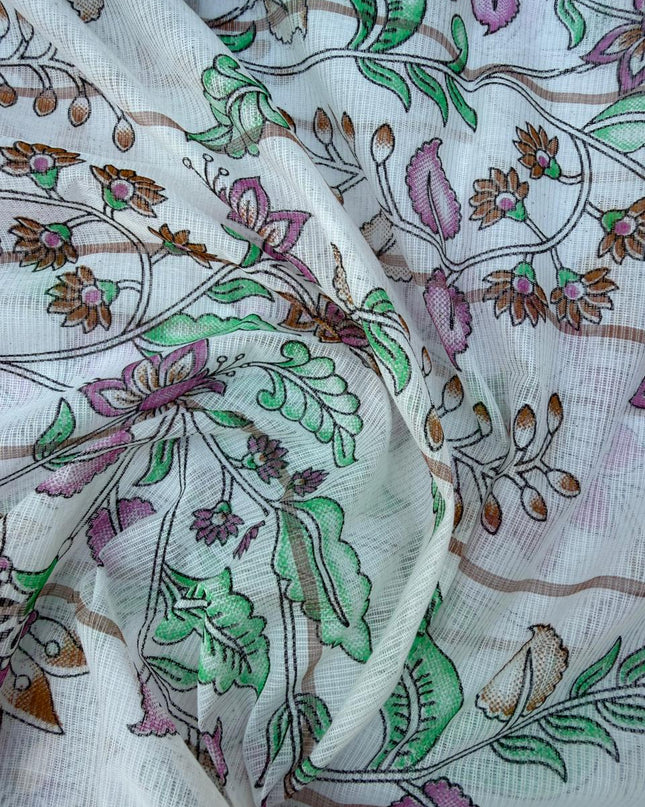 Pure Mangalagiri Cotton Dress Material in Brown Color with Matching Dupatta