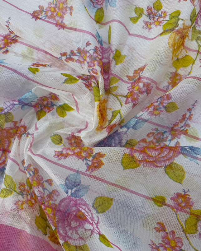 Pure Mangalagiri Cotton Dress Material in Pink Color with Matching Dupatta