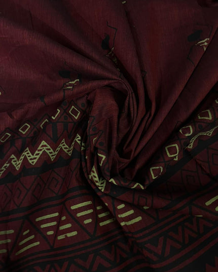 Pure Cotton Village Print Dress Material in Pastel Pista Green Colour | Ethnic Wear Fabric