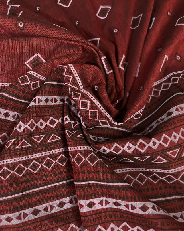 Pure Cotton Print Dress Material in Half White Colour | Ethnic Wear Fabric