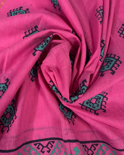 Pure Cotton Print Dress Material in Pista Green Colour | Ethnic Wear Fabric