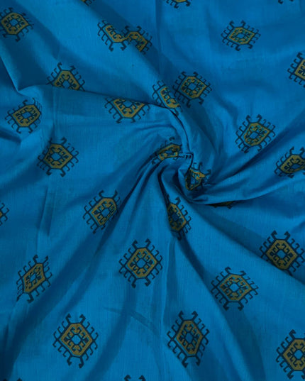 Pure Cotton Village Print Dress Material in Light Brown Colour | Ethnic Wear Fabric