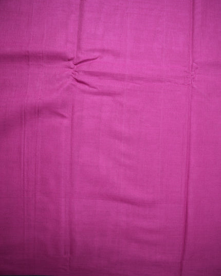 Narayanapet Mercerized Cotton Saree in Rich Magenta Pink with Traditional Small Border | Soft Finish & Lightweight Drape
