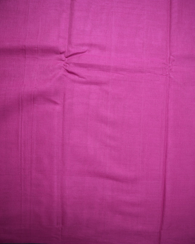 Narayanapet Mercerized Cotton Saree in Rich Magenta Pink with Traditional Small Border | Soft Finish & Lightweight Drape