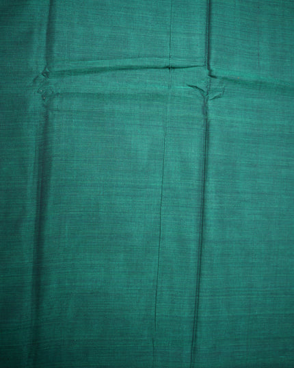 Narayanapet Mercerized Cotton Saree in Deep Teal Green with Traditional Small Border | Soft Finish & Lightweight Drape