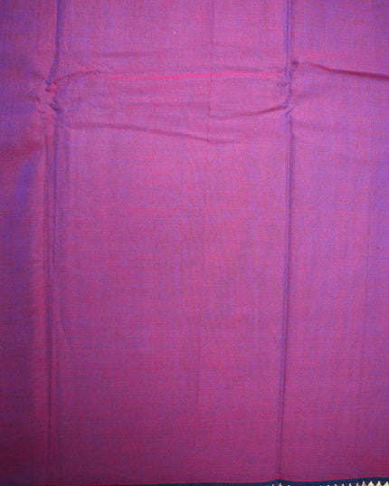 Narayanapet Mercerized Cotton Saree in Royal Purple with Traditional Small Border | Soft Finish & Lightweight Drape