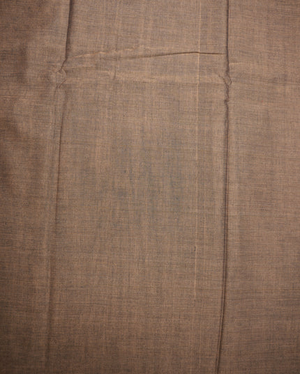 Premium Narayanapet Mercerized Cotton Saree in Smoky Taupe Brown with Elegant Small Border | Soft Finish & Lightweight Drape