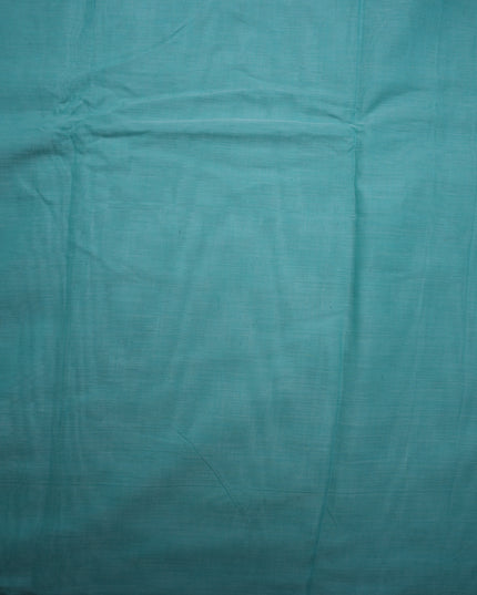 Narayanapet Mercerized Cotton Saree in Refreshing Aqua Blue with Traditional Small Border | Soft Finish & Lightweight Drape