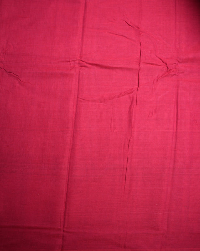 Narayanapet Mercerized Cotton Saree in Deep Rani Pink with Traditional Temple Border | Soft Finish & Lightweight Drape