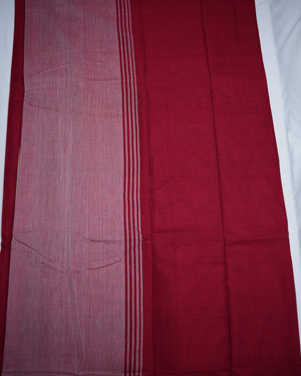 Narayanapet Mercerized Cotton Saree in Deep Rani Pink with Traditional Temple Border | Soft Finish & Lightweight Drape