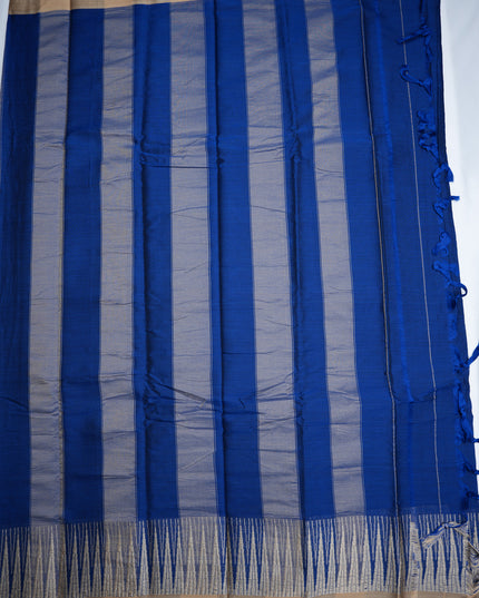 Narayanapet Mercerized Cotton Saree in Elegant Royal Blue with Rich Border | Soft Finish & Lightweight Drape