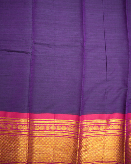 Narayanapet Mercerized Cotton Saree in Elegant Deep Royal Purple with Rich Border | Soft Finish & Lightweight Drape
