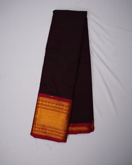 Narayanapet Mercerized Cotton Saree in Rich Wine Maroon with Rich Zari Border | Soft Finish & Lightweight Drape
