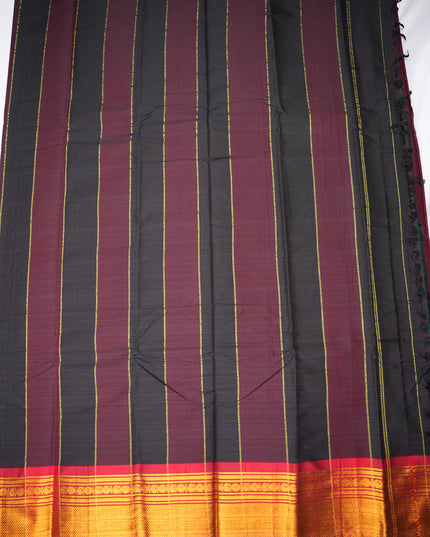 Narayanapet Mercerized Cotton Saree in Rich Wine Maroon with Rich Zari Border | Soft Finish & Lightweight Drape