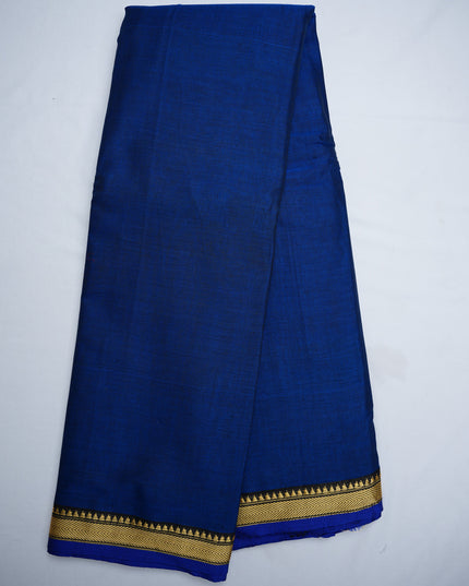 Narayanapet Mercerized Cotton Saree in Royal Blue with Traditional Small Border | Soft Finish & Lightweight Drape