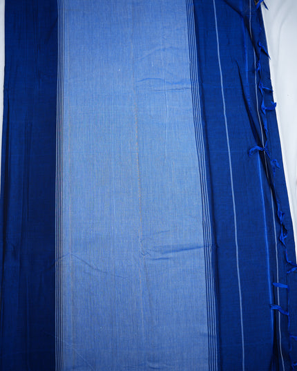 Narayanapet Mercerized Cotton Saree in Royal Blue with Traditional Small Border | Soft Finish & Lightweight Drape