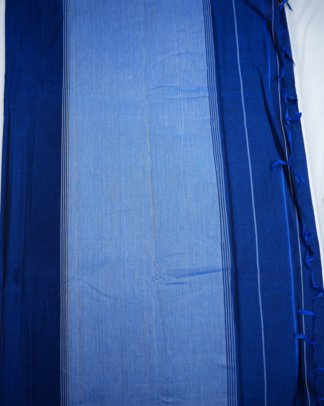 Narayanapet Mercerized Cotton Saree in Royal Blue with Traditional Small Border | Soft Finish & Lightweight Drape